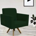 Ver imagem 2 de Kit 2 Poltronas Decorativas Giratória Helô Suede Verde Musgo - Lyam Decor