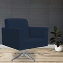 Ver imagem 2 de Poltrona Decorativa com Base Giratória Para Sala de Estar Helô Suede Azul Marinho - Lyam Decor