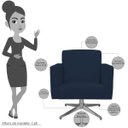 Ver imagem 3 de Poltrona Decorativa com Base Giratória Para Sala de Estar Helô Suede Azul Marinho - Lyam Decor
