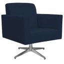 Ver imagem 1 de Poltrona Decorativa com Base Giratória Para Sala de Estar Helô Suede Azul Marinho - Lyam Decor