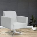 Ver imagem 2 de Kit 2 Poltronas Decorativas Base Giratória para Helô Linho Cinza - Lyam Decor
