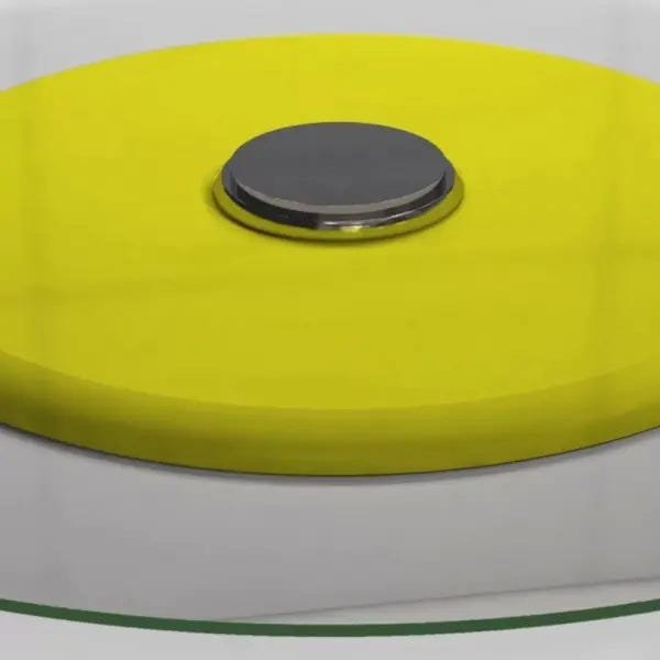 Prato Giratório Tampo Vidro Temperado Incolor Amarelo 70 cm - Lyam Decor - 2