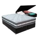 Ver imagem 1 de Cama Box com Baú Bege e Colchão Queen Black Grafit Anjos Preto