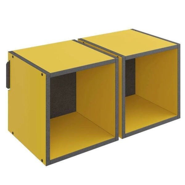 Nicho Quadrado Duplo Decorativo Mov Amarelo - Be Mobiliário - 1
