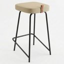 Ver imagem 7 de Kit 04 Banquetas Médias para Cozinha Vik Estofada Linho Bege - Desk Design