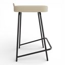 Ver mais imagens de Kit 04 Banquetas Médias para Cozinha Vik Estofada Linho Bege - Desk Design