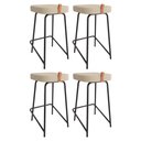Ver imagem 1 de Kit 04 Banquetas Médias para Cozinha Vik Estofada Linho Bege - Desk Design