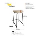 Ver imagem 3 de Kit 04 Banquetas Médias para Cozinha Vik Estofada Linho Bege - Desk Design