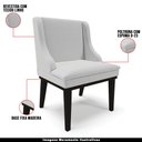 Ver imagem 4 de Kit 3 Cadeiras Decorativas Sala de Jantar Base Fixa de Madeira Firenze Linho Cinza/Preto G19 - Gran