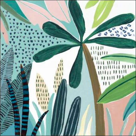 Tropical Rainforest Ii Canaleta 80x80cm Preta