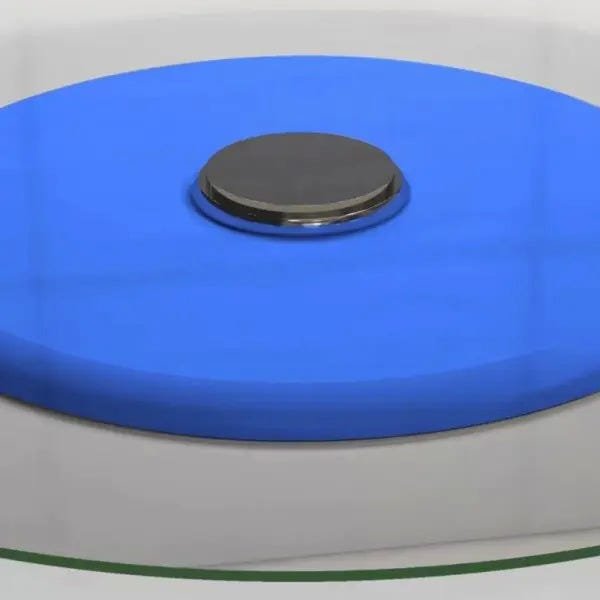 Prato Giratório Tampo Vidro Temperado Incolor Azul 70 cm - Lyam Decor - 2
