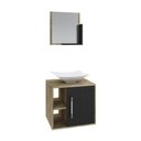 Ver imagem 2 de Conjunto Balcão C-cuba L38 e Espelheira Soft 500 Carvalho C-branco Chess Carvalho C-preto Ônix
