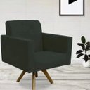 Ver imagem 2 de Kit 2 Poltronas Decorativas Giratória Base de Madeira Helô Suede Cinza - Lyam