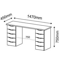 Mesa para Escritório Escrivaninha Due Web Nogal Branco - Lyam Decor - 3