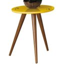 Ver imagem 2 de Kit Mesa Lateral com Mesa de Centro Decorativa Sofia Amarelo Pés Palito - Lyam Decor