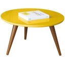 Ver imagem 3 de Kit Mesa Lateral com Mesa de Centro Decorativa Sofia Amarelo Pés Palito - Lyam Decor