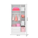 Ver imagem 6 de Quarto Bebe Infantil Doce Sonho Berço Reto Rodizio e Guarda Roupas Multiuso Qmovi