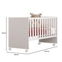 Ver imagem 3 de Quarto Bebe Infantil Doce Sonho Berço Reto Rodizio e Guarda Roupas Multiuso Qmovi