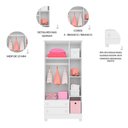 Ver imagem 7 de Quarto Bebe Infantil Doce Sonho Berço Reto Rodizio e Guarda Roupas Multiuso Qmovi
