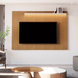 Estante Home Theater para Tv até 75 Polegadas Ripado Elmo com Led - 3