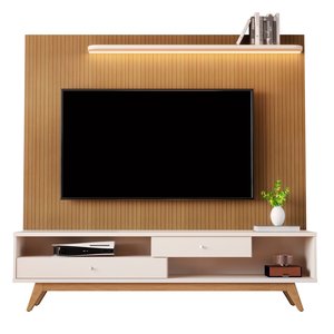 Estante Home Theater para Tv até 75 Polegadas Ripado Elmo com Led