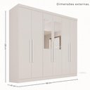 Ver imagem 3 de Guarda-Roupa Casal Modulado Canto com Espelho 15 Portas 6 Gavetas Multimóveis Branco
