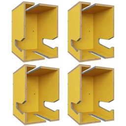 Kit 04 Nichos com Suporte de Parede Easy Amarelo - Be Mobiliário - 1