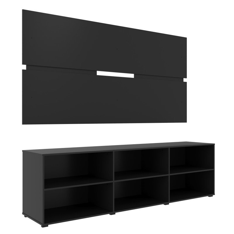 Rack Estante Grande C/ Painel Preto P/ Tv até 55 Polegadas - 2