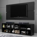Ver imagem 1 de Rack Estante Grande C/ Painel Preto P/ Tv até 55 Polegadas