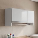 Ver imagem 3 de Armário Multiuso Aéreo Cabideiro Grécia Branco - Lyam Decor