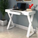Ver imagem 2 de Mesa para Escritório Escrivaninha Cavalete 1 Gaveta Veneza A02 Web Branco - Lyam Decor