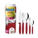 Ver imagem 1 de Faqueiro Inox 30pc Ipanema Vermelho - Tramontina