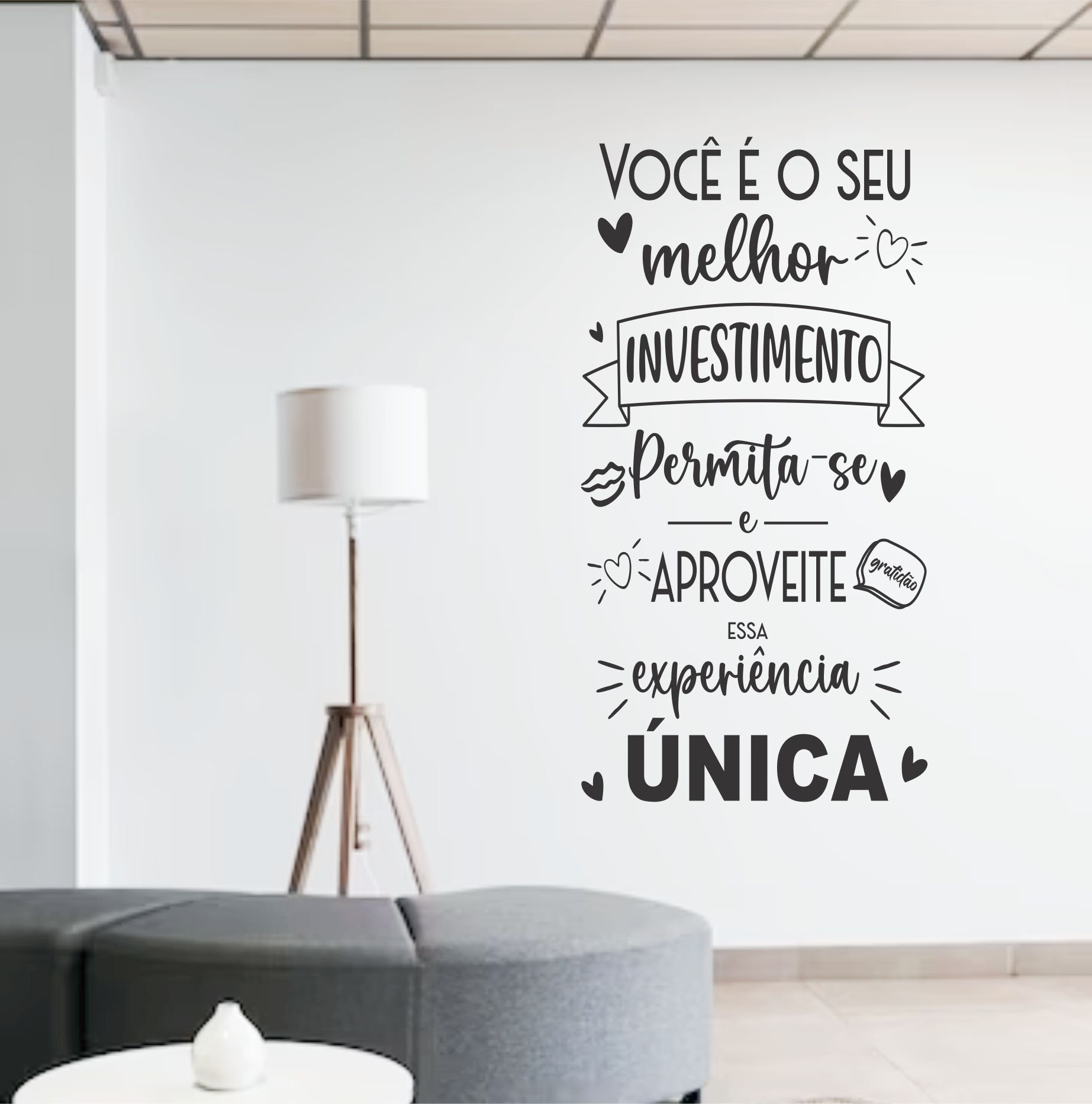 Adesivo de Parede Frase Você é seu Melhor Investimento