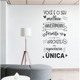 Adesivo de Parede Frase Você é seu Melhor Investimento - 1