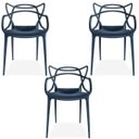 Ver imagem 1 de Kit 3 Cadeiras Decorativas para Sala de Jantar Amsterdam Preto - Lyam Decor