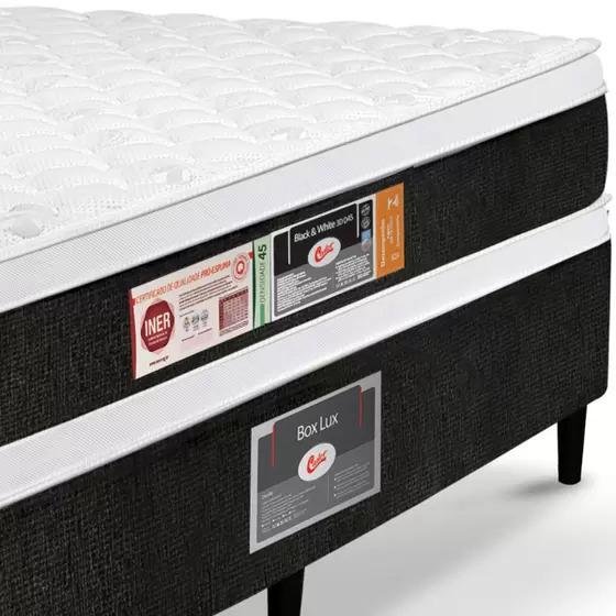 Cama Castor Casal Black e White Air Double Face D45 138x188x54 + Box Castor - 4