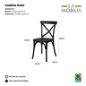 Kit 4 Cadeiras Paris Katrina Cross Empilhável Seat&co Preto Assento Preto Liso - 7