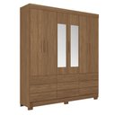 Ver imagem 1 de Guarda Roupa Colombo 6 Portas 9 Gavetas com Espelho Jatobá Acetinado - Santos Andirá