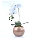 Ver imagem 1 de Arranjo de Orquídea Artificial Branca em Vaso Cobre Bruna