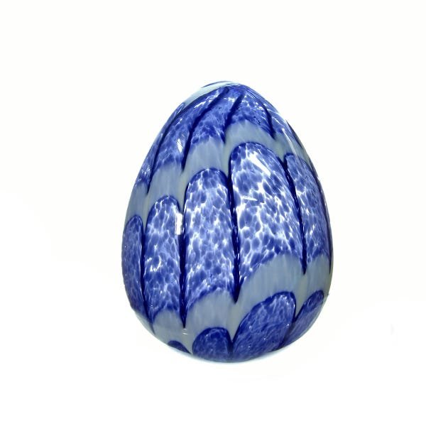 Ovo decorativo Geo vidro azul 7,5x9,5cm L'Hermitage - 1