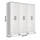 Ver imagem 4 de Guarda Roupa Modulado Casal 6 Portas 3 Peças Branco Delta Fênix