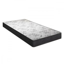 Colchão Solteiro Portobel de Kairo EPS D33 88x188x19 Preto Com Branco Bambu  - 1