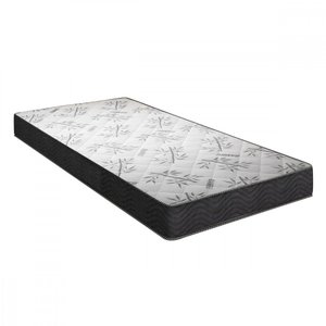 Colchão Solteiro Portobel de Kairo EPS D33 88x188x19 Preto Com Branco Bambu 