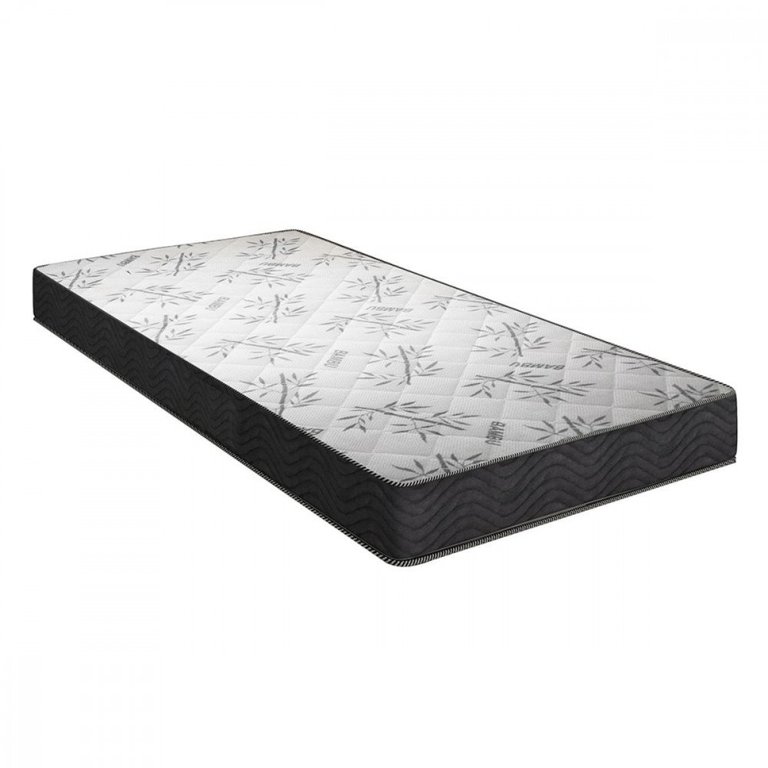 Colchão Solteiro Portobel de Kairo EPS D33 88x188x19 Preto Com Branco Bambu 