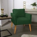 Ver imagem 2 de Kit 2 Poltronas Aline Veludo Verde Pés Palito Castanho - D’Rossi