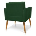 Ver imagem 5 de Kit 2 Poltronas Aline Veludo Verde Pés Palito Castanho - D’Rossi