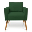 Ver imagem 3 de Kit 2 Poltronas Aline Veludo Verde Pés Palito Castanho - D’Rossi