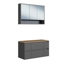 Ver imagem 2 de Conjunto Banheiro com Gabinete e Espelheira 5 Portas 4 Gavet 88,4cm Multimóveis Crart-CON003 Grafite