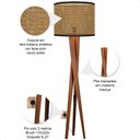 Ver imagem 5 de Luminária de Chão Paris com Pés de Madeira e Tela Teca Marrom 158cm