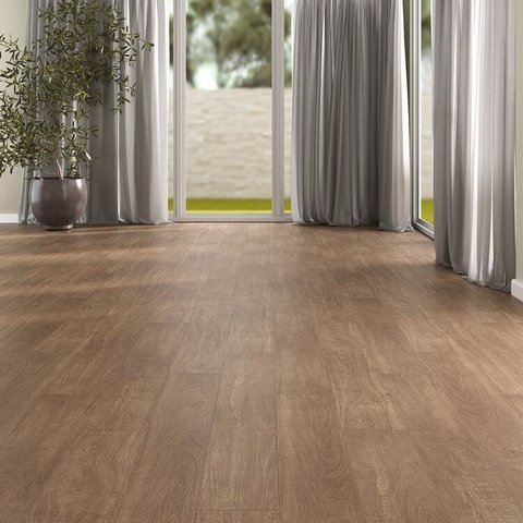 Kit Piso Vinílico Colado Régua Sofisticato 2mm 11m² Marrom/Cacau Ruffino